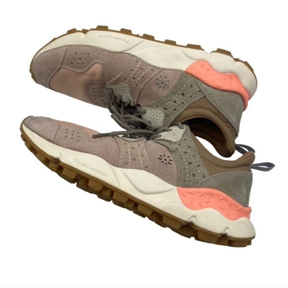 Flower Mountain x Free People Corax Pink Gray Suede Low Cork Insole Sneakers 8 - Picture 5 of 10